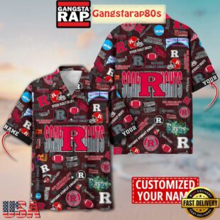 Rutgers Scarlet Knights Solgan True Fan Spirit Custom Name Aloha Hawaiian Shirt