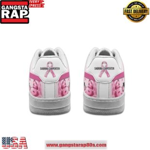 Sabrina Carpenter Breast Cancer Awareness Air Force 1 Running Sneakers Shoes