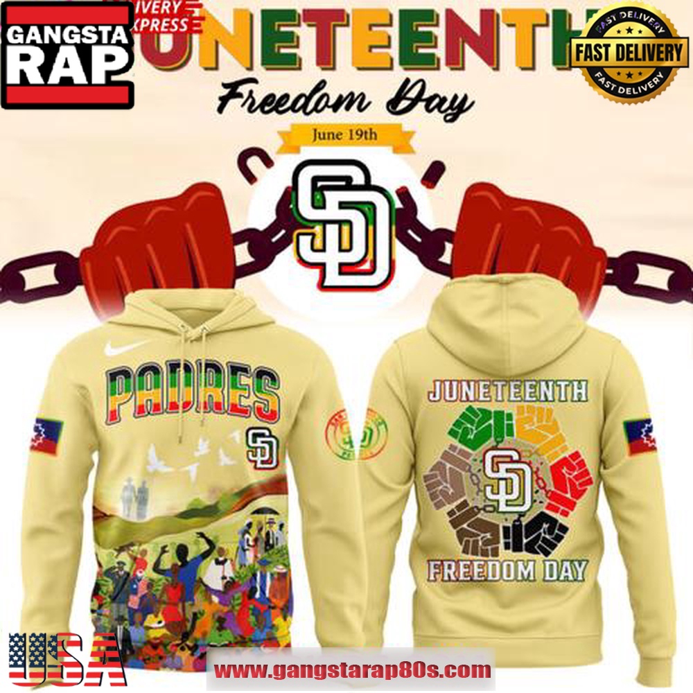 San Diego Padres Juneteenth Freedom Day 2025 Unisex Hoodie San Diego Padres Juneteenth Freedom Day 2025 Unisex Hoodie