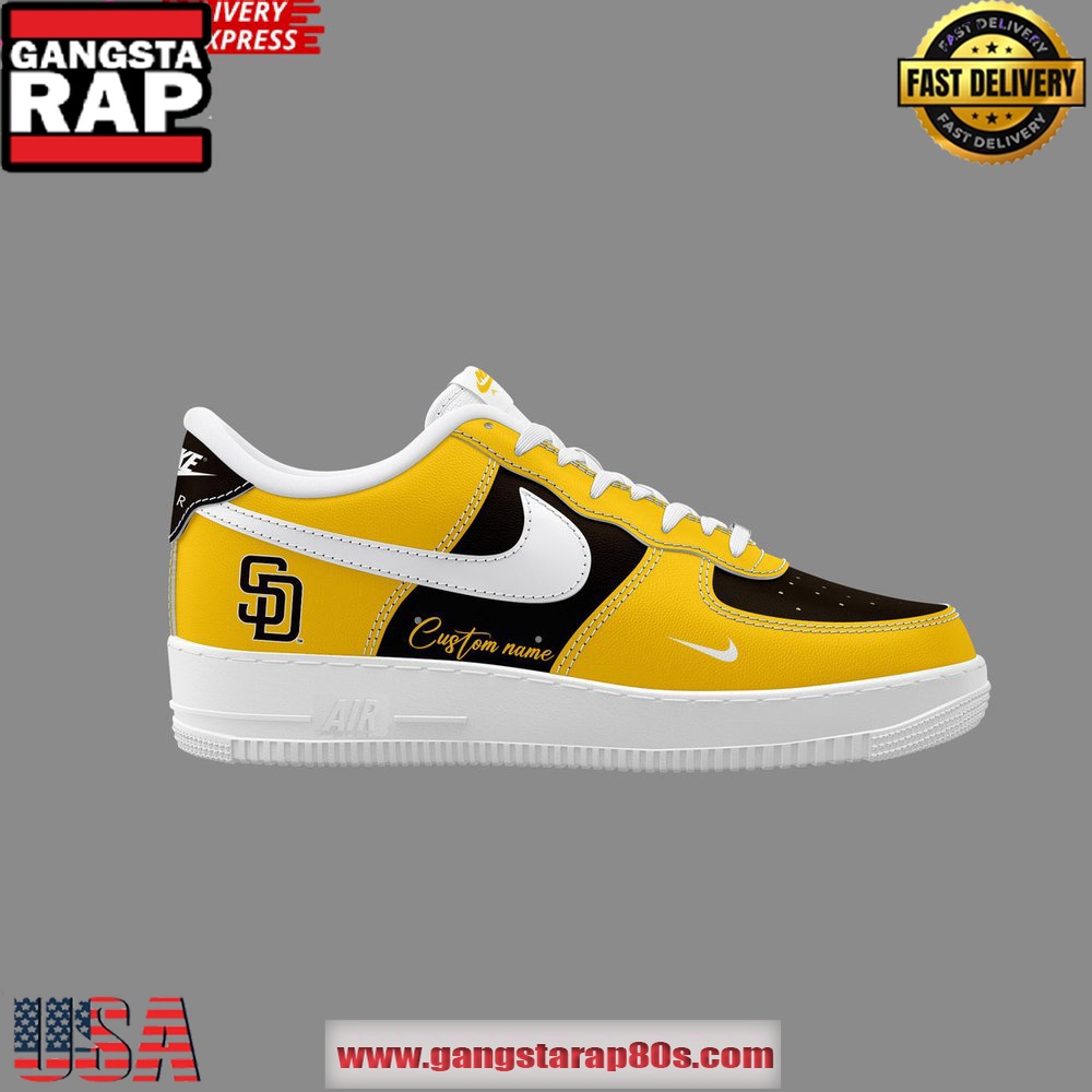 San Diego Padres Personalized Air Force 1 Running Sneakers Shoes San Diego Padres Personalized Air Force 1 Running Sneakers Shoes
