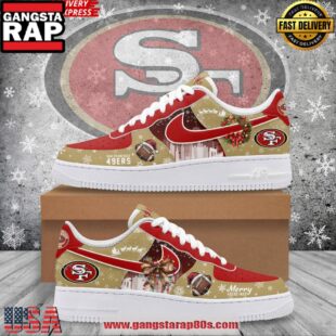 San Francisco 49ers Merry Christmas Air Force 1 Running Sneakers Shoes