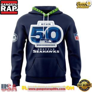 Seattle Seahawks 50th Anniversary Limited Edition All Over Print Hoodie
