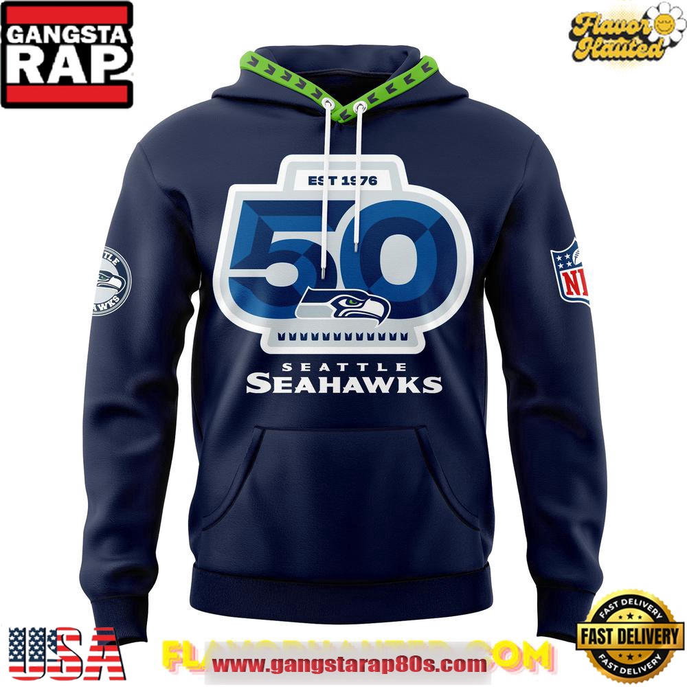 Seattle Seahawks 50th Anniversary Limited Edition All Over Print Hoodie