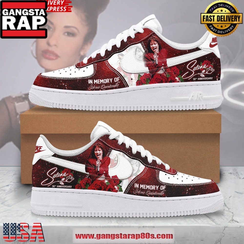 Selena Quintanilla 30th Anniversary Memorial Special Air Force 1 Running Sneakers Shoes Selena Quintanilla 30th Anniversary Memorial Special Air Force 1 Running Sneakers Shoes