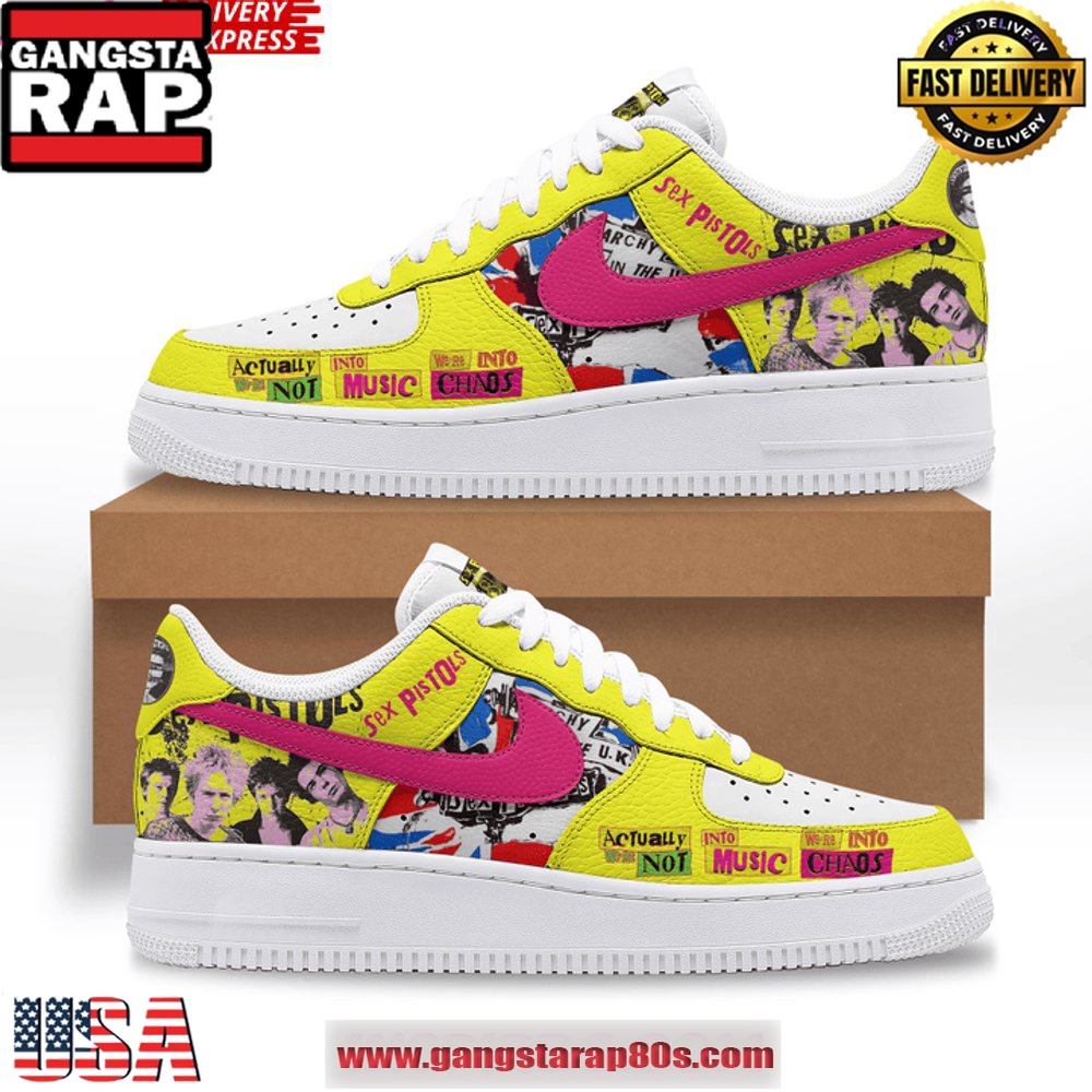 Sex Pistols Rockband Limited Edition Air Force 1 Running Sneakers Shoes Sex Pistols Rockband Limited Edition Air Force 1 Running Sneakers Shoes