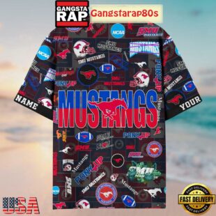 SMU Mustangs Solgan Pony Up True Fan Spirit Custom Name Aloha Hawaiian Shirt