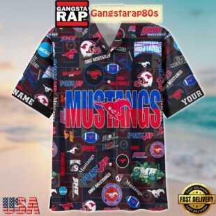 SMU Mustangs Solgan Pony Up True Fan Spirit Custom Name Aloha Hawaiian Shirt