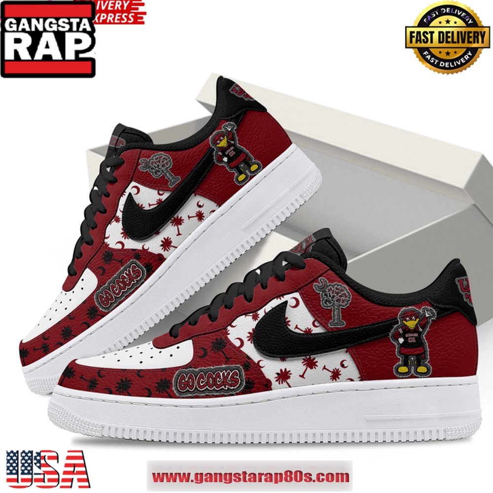South Carolina Gamecocks Go Cocks Air Force 1 Running Sneakers Shoes South Carolina Gamecocks Go Cocks Air Force 1 Running Sneakers Shoes