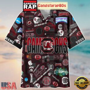 South Carolina Gamecocks Solgan Fighting Gamecocks True Fan Spirit Custom Name Aloha Hawaiian Shirt