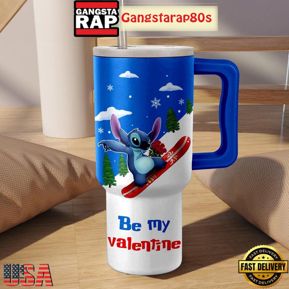 Stitch Be My Valentine Tumbler Cup 40oz Stitch Be My Valentine Tumbler Cup 40oz