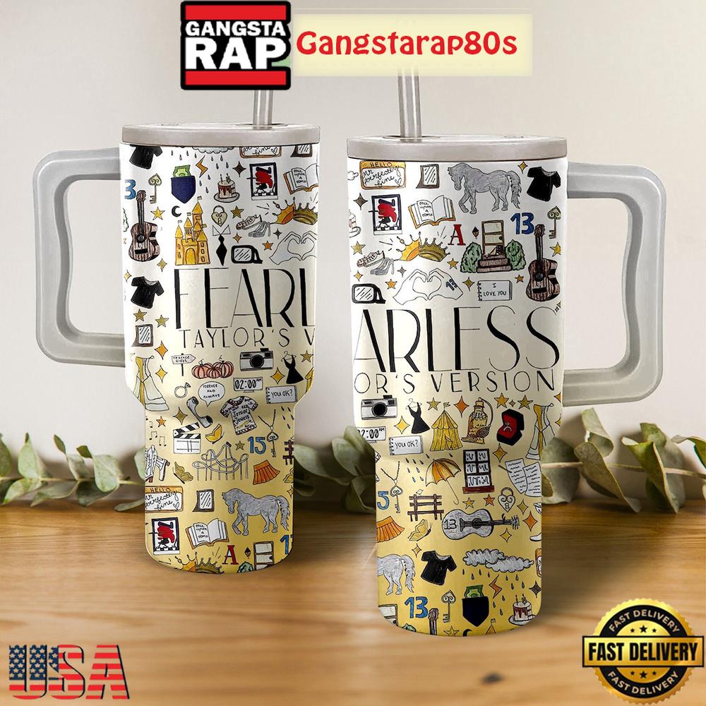 Taylor Swift Fearless Taylor's Version Tumbler Cup 40oz Taylor Swift Fearless Taylor's Version Tumbler Cup 40oz