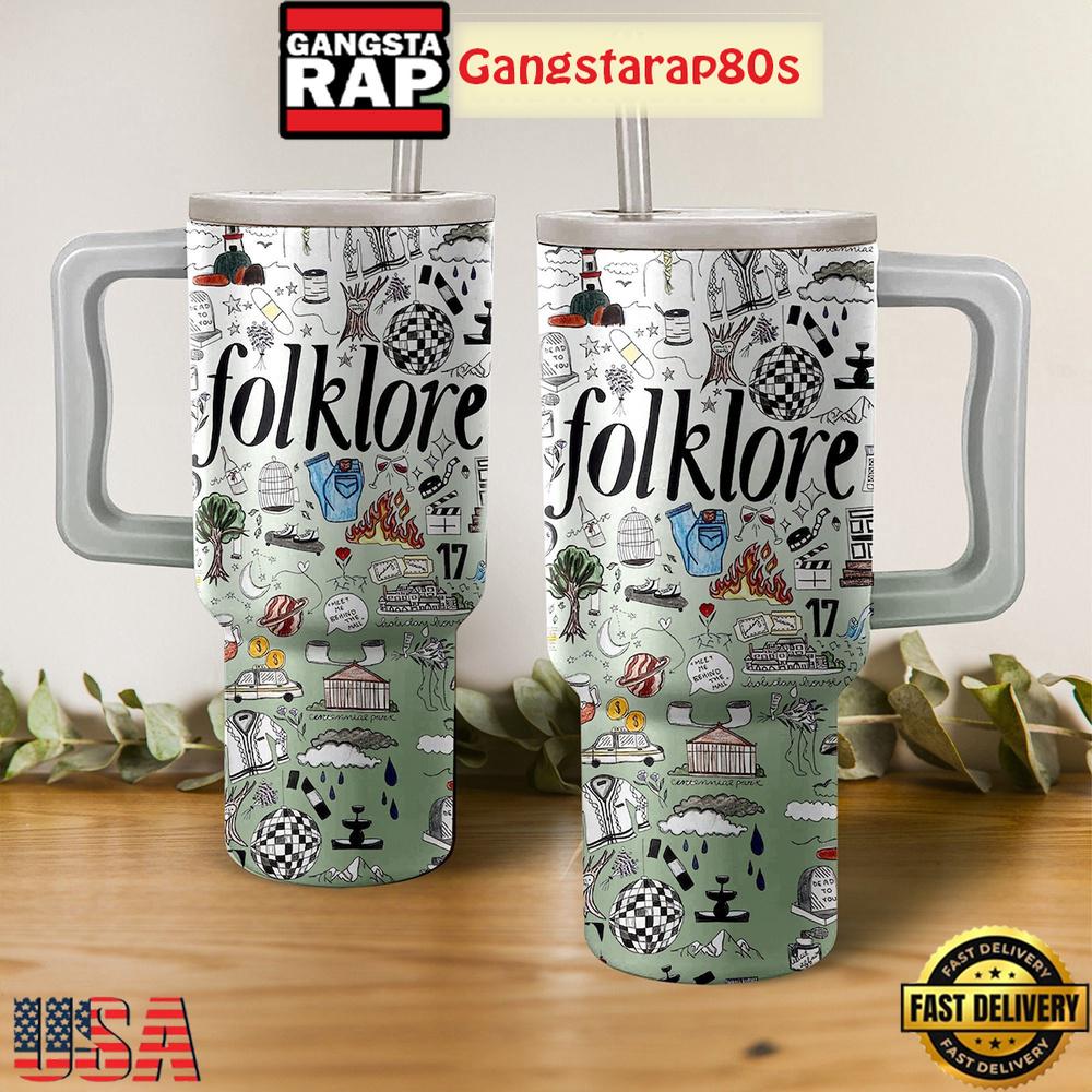 Taylor Swift Folklore Album Tumbler Cup 40oz Taylor Swift Folklore Album Tumbler Cup 40oz