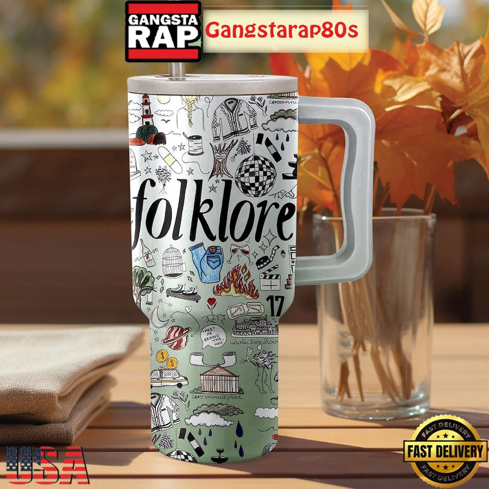 Taylor Swift Folklore Album Tumbler Cup 40oz Taylor Swift Folklore Album Tumbler Cup 40oz