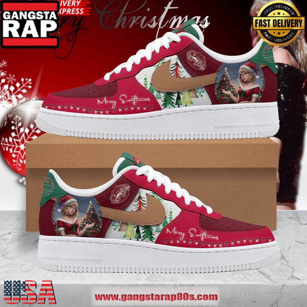 Taylor Swift Merry Christmas Special Edition Air Force 1 Running Sneakers Taylor Swift Merry Christmas Special Edition Air Force 1 Running Sneakers