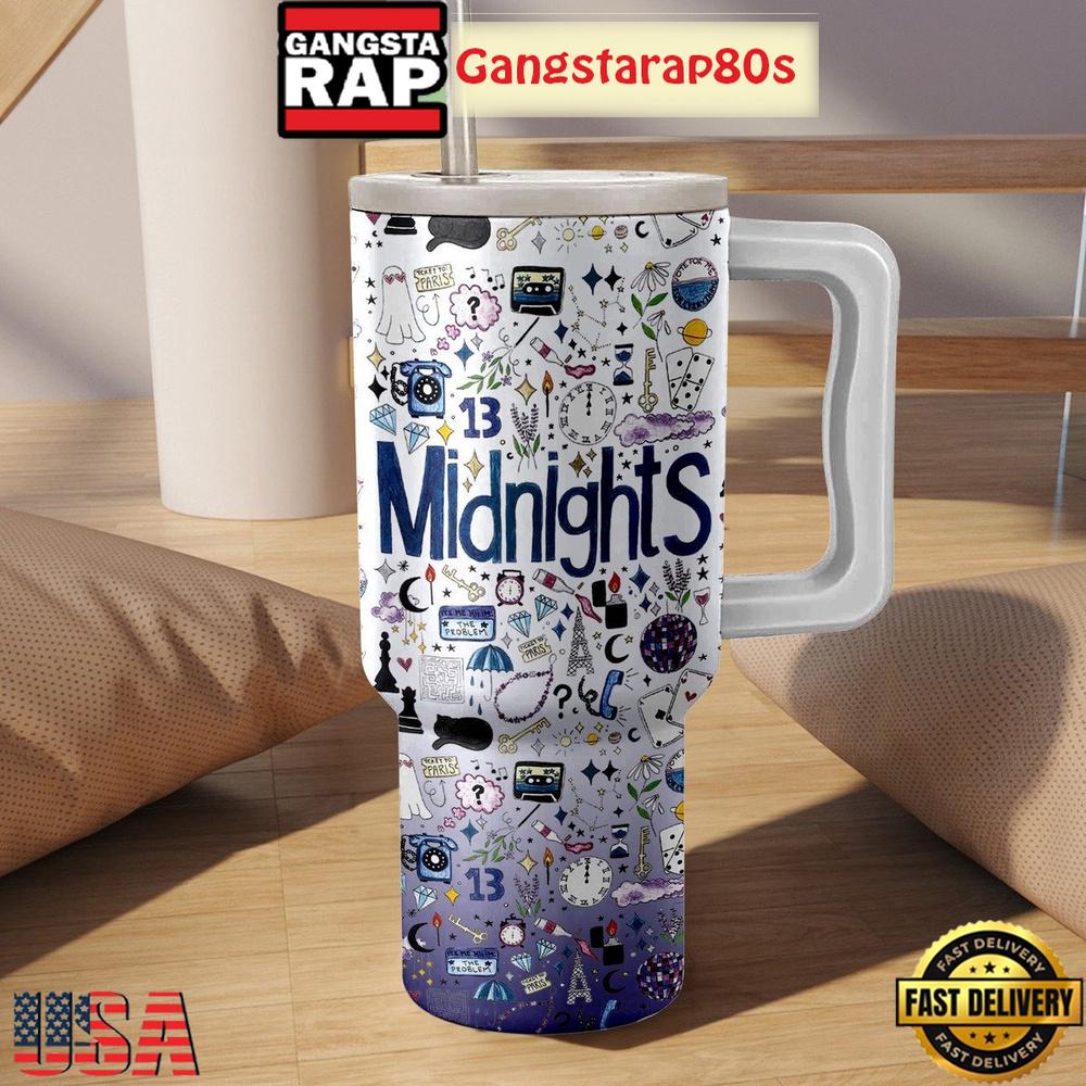 Taylor Swift Midnights Album Tumbler Cup 40oz Taylor Swift Midnights Album Tumbler Cup 40oz