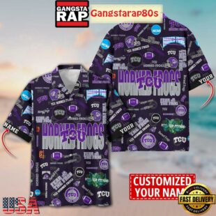 TCU Horned Frogs Solgan Fear The Frog True Fan Spirit Custom Name Aloha Hawaiian Shirt