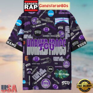 TCU Horned Frogs Solgan Fear The Frog True Fan Spirit Custom Name Aloha Hawaiian Shirt