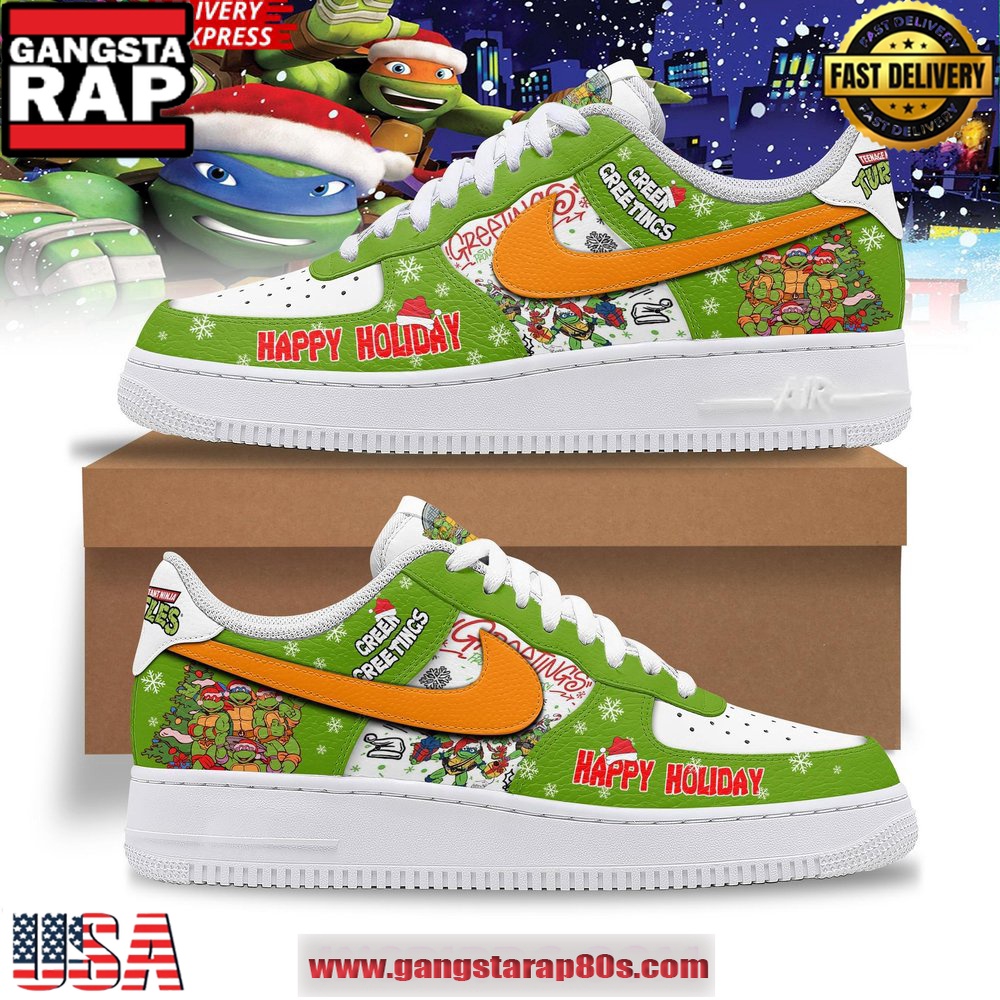 Teenage Mutant Ninja Turtles Happy Holiday Limited Edition Air Force 1 Running Sneakers Teenage Mutant Ninja Turtles Happy Holiday Limited Edition Air Force 1 Running Sneakers