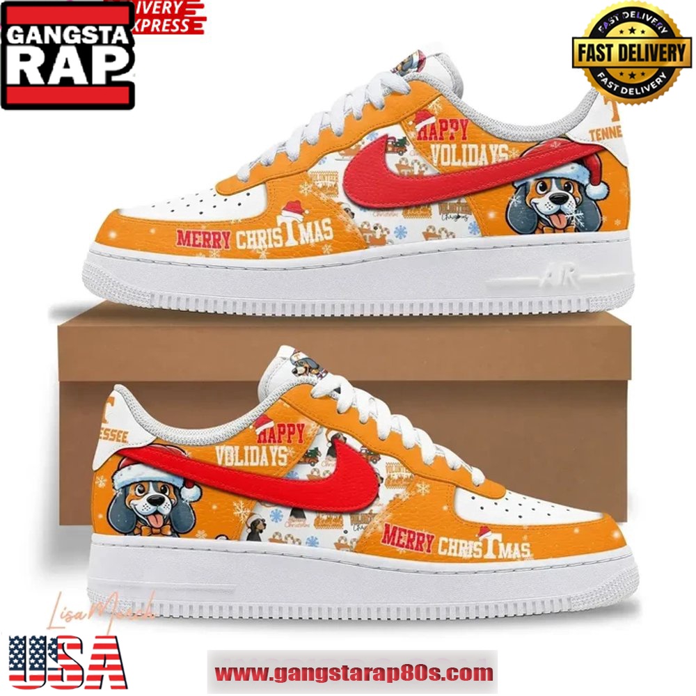 Tennessee Volunteers Merry Christmas Limited Edition Air Force 1 Running Sneakers Tennessee Volunteers Merry Christmas Limited Edition Air Force 1 Running Sneakers