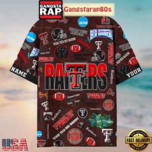Texas Tech Red Raiders Solgan Wreck' Em Tech True Fan Spirit Custom Name Aloha Hawaiian Shirt