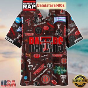 Texas Tech Red Raiders Solgan Wreck' Em Tech True Fan Spirit Custom Name Aloha Hawaiian Shirt