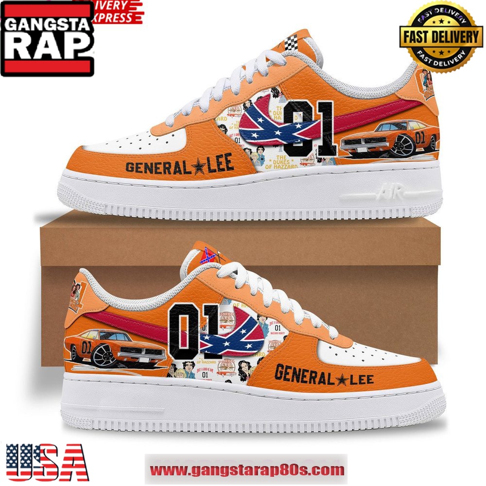 The Dukes of Hazzard General Lee Limited Edition Air Force 1 Running Sneakers Shoes The Dukes of Hazzard General Lee Limited Edition Air Force 1 Running Sneakers Shoes