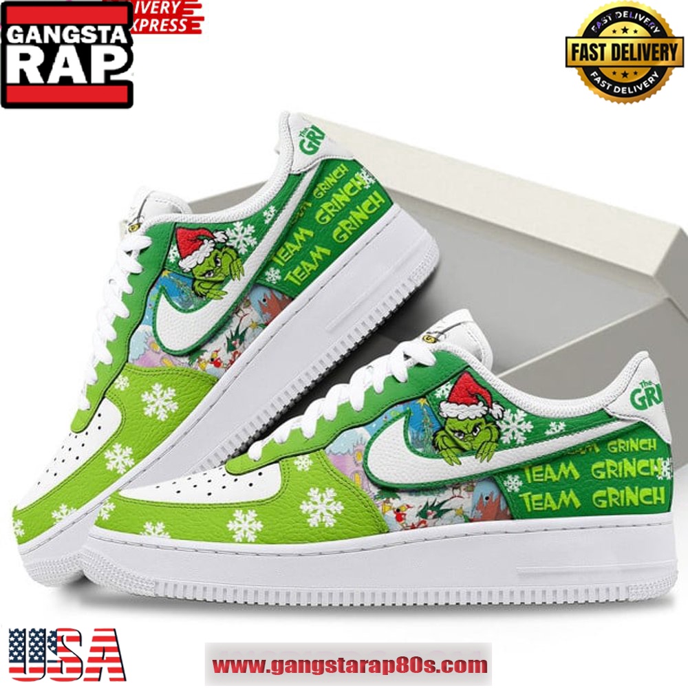 The Grinch Christmas Holiday Limited Edition Air Force 1 Running Sneakers The Grinch Christmas Holiday Limited Edition Air Force 1 Running Sneakers