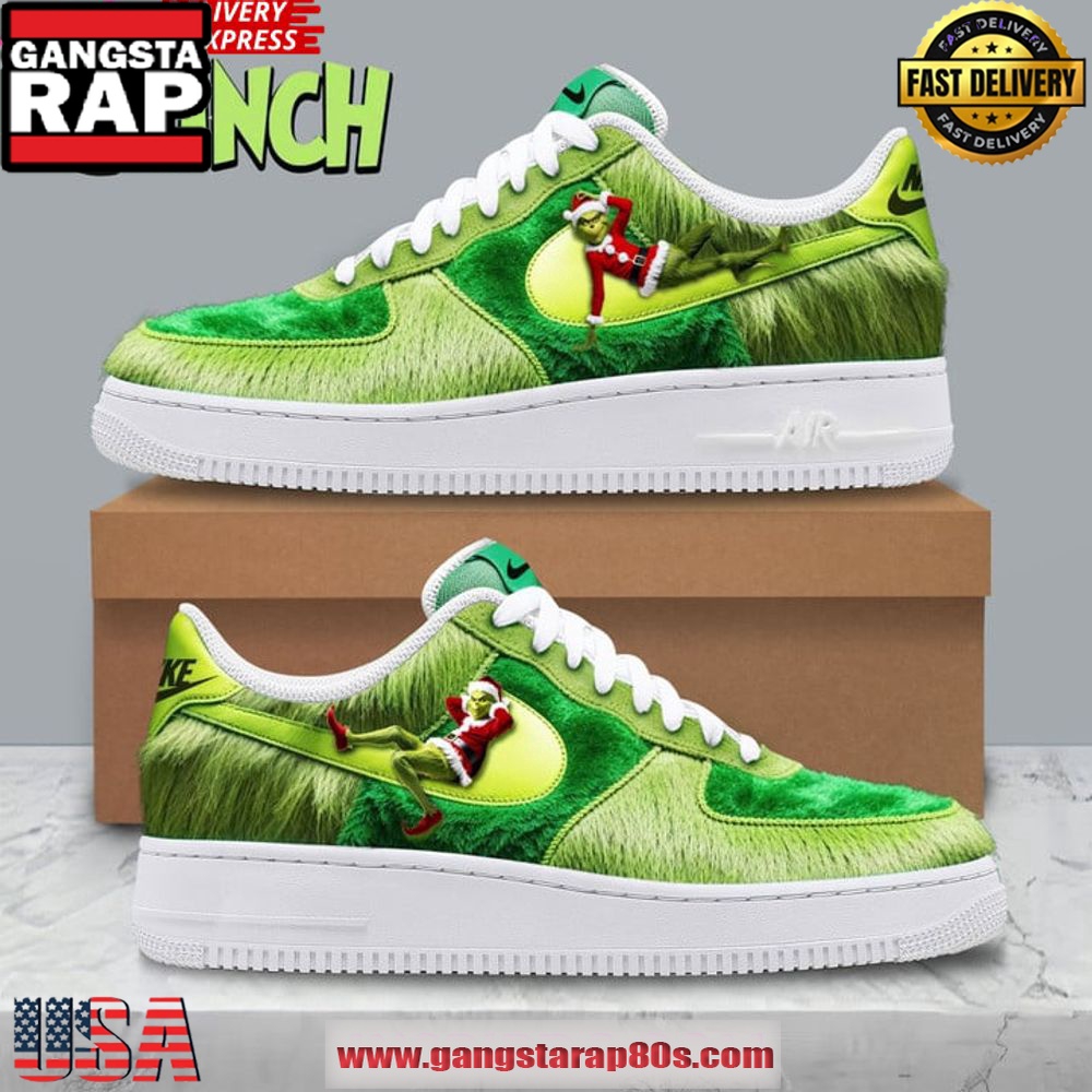 The Grinch Christmas Limited Edition Air Force 1 Sneakers Shoes The Grinch Christmas Limited Edition Air Force 1 Sneakers Shoes