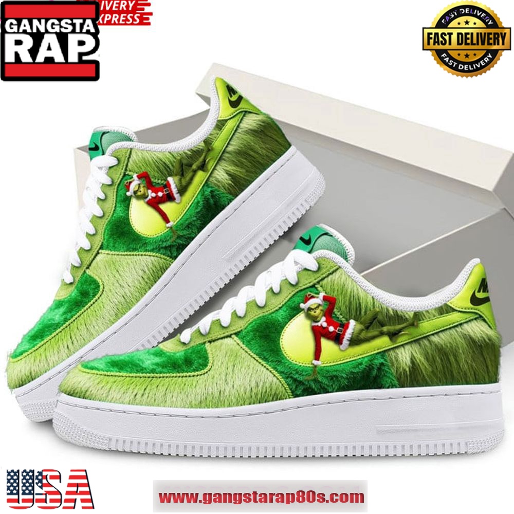 The Grinch Christmas Limited Edition Air Force 1 Sneakers Shoes The Grinch Christmas Limited Edition Air Force 1 Sneakers Shoes