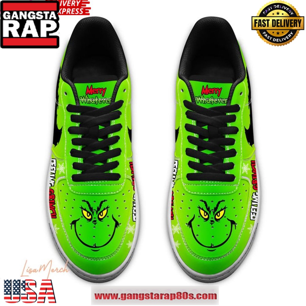 The Grinch Feeling Grinchy Limited Edition Air Force 1 Running Sneakers Shoes The Grinch Feeling Grinchy Limited Edition Air Force 1 Running Sneakers Shoes