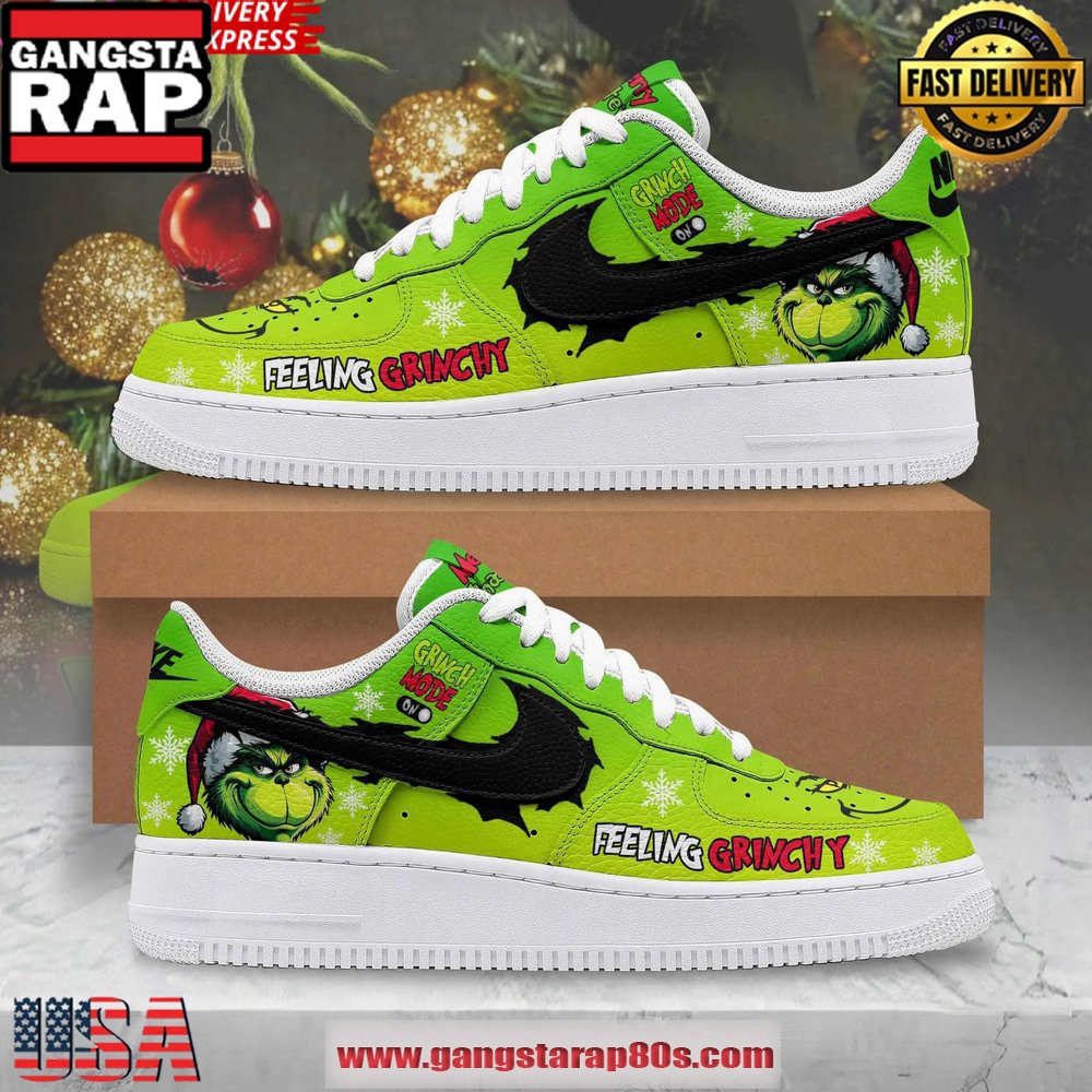 The Grinch Feeling Grinchy Limited Edition Air Force 1 Running Sneakers Shoes The Grinch Feeling Grinchy Limited Edition Air Force 1 Running Sneakers Shoes
