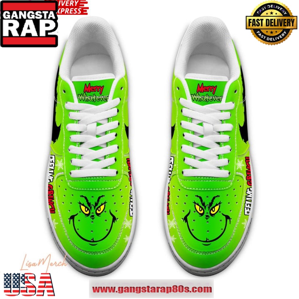 The Grinch Feeling Grinchy Limited Edition Air Force 1 Running Sneakers Shoes The Grinch Feeling Grinchy Limited Edition Air Force 1 Running Sneakers Shoes