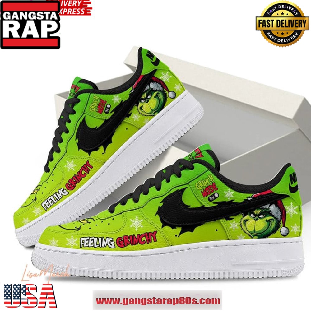 The Grinch Feeling Grinchy Limited Edition Air Force 1 Running Sneakers Shoes The Grinch Feeling Grinchy Limited Edition Air Force 1 Running Sneakers Shoes