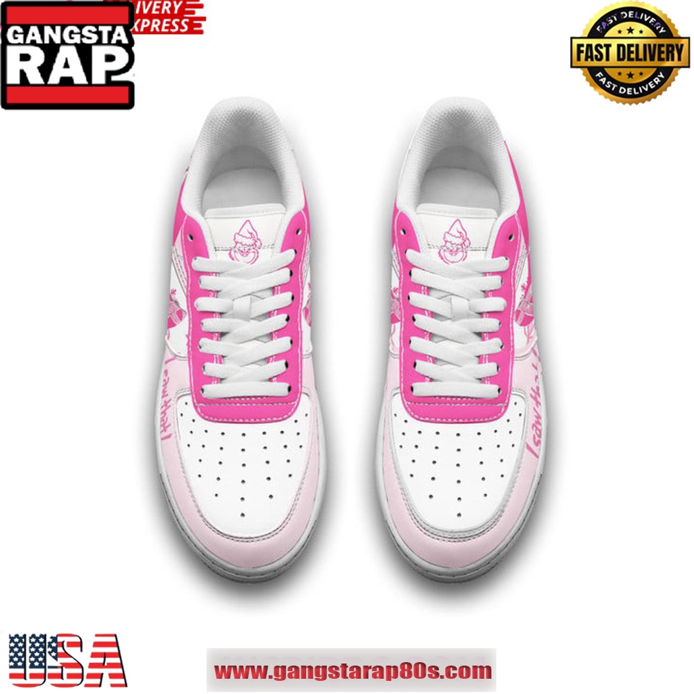 The Grinch I Saw That Pink Christmas Air Force 1 Running Sneakers Shoes The Grinch I Saw That Pink Christmas Air Force 1 Running Sneakers Shoes