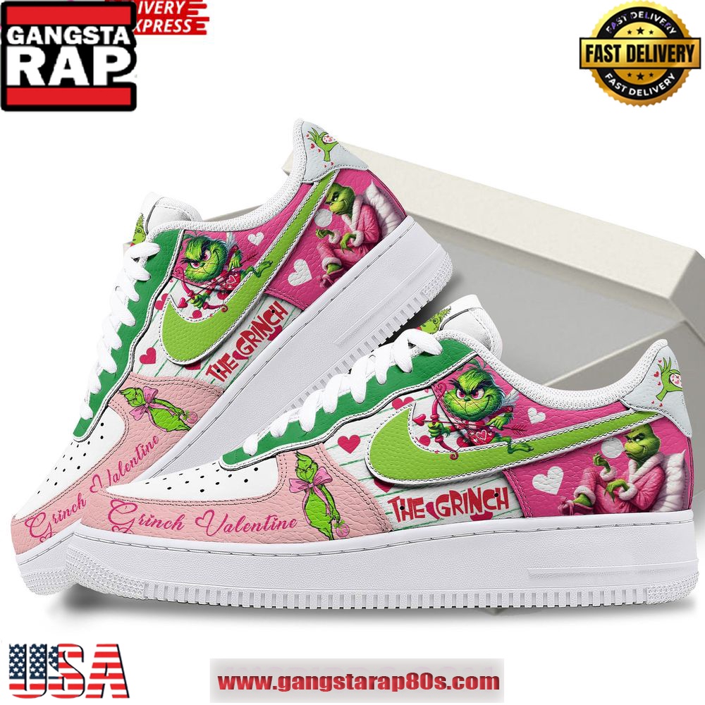 The Grinch Valentine Limited Edition Air Force 1 Shoes Running Sneakers The Grinch Valentine Limited Edition Air Force 1 Shoes Running Sneakers