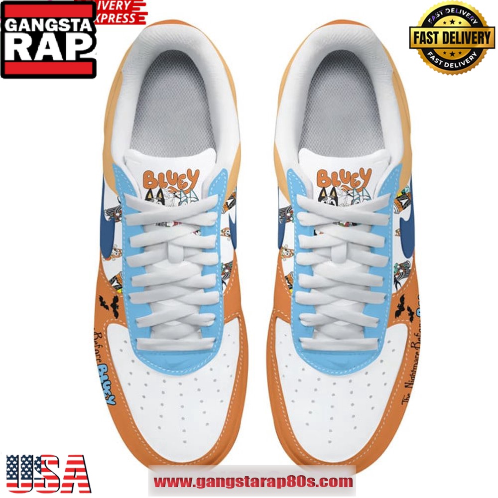The Nightmare Before Bluey Limited Edition Air Force 1 Running Sneakers Shoes The Nightmare Before Bluey Limited Edition Air Force 1 Running Sneakers Shoes
