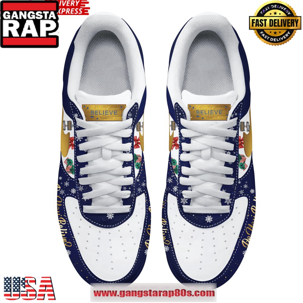 The Polar Express Limited Edition Air Force 1 Running Sneakers Shoes The Polar Express Limited Edition Air Force 1 Running Sneakers Shoes