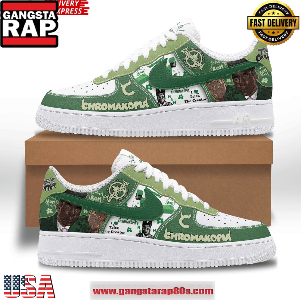 Tyler, The Creator Chromakopia Air Force 1 Running Sneakers Shoes Tyler, The Creator Chromakopia Air Force 1 Running Sneakers Shoes