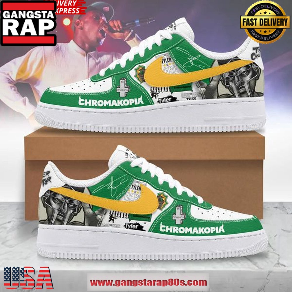 Tyler The Creator x Chromakopia Limited Edition Air Force 1 Running Sneakers Tyler The Creator x Chromakopia Limited Edition Air Force 1 Running Sneakers