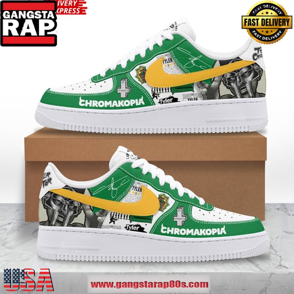 Tyler The Creator x Chromakopia Limited Edition Air Force 1 Running Sneakers Tyler The Creator x Chromakopia Limited Edition Air Force 1 Running Sneakers