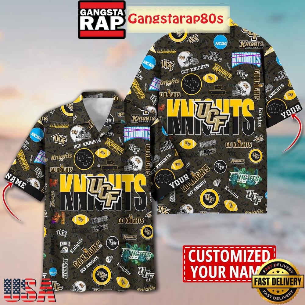 UCF Knights Solgan Go Knights True Fan Spirit Custom Name Aloha Hawaiian Shirt UCF Knights Solgan Go Knights True Fan Spirit Custom Name Aloha Hawaiian Shirt