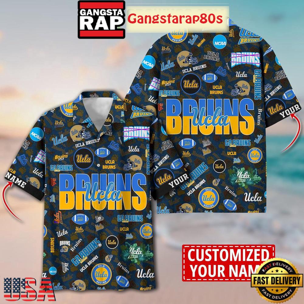 UCLA Bruins Solgan Go Bruins True Fan Spirit Custom Name Aloha Hawaiian Shirt UCLA Bruins Solgan Go Bruins True Fan Spirit Custom Name Aloha Hawaiian Shirt
