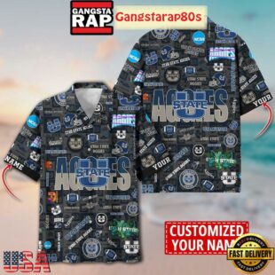 Utah State Aggies Solgan True Fan Spirit Custom Name Aloha Hawaiian Shirt