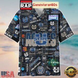 Utah State Aggies Solgan True Fan Spirit Custom Name Aloha Hawaiian Shirt