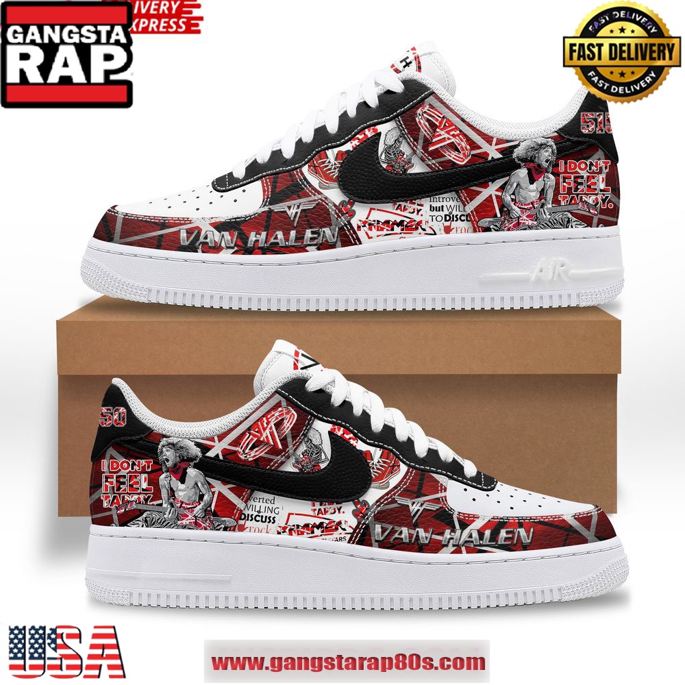 Van Halen Don’t Feel Tardy Limited Edition Air Force 1 Sneakers Shoes Van Halen Don’t Feel Tardy Limited Edition Air Force 1 Sneakers Shoes