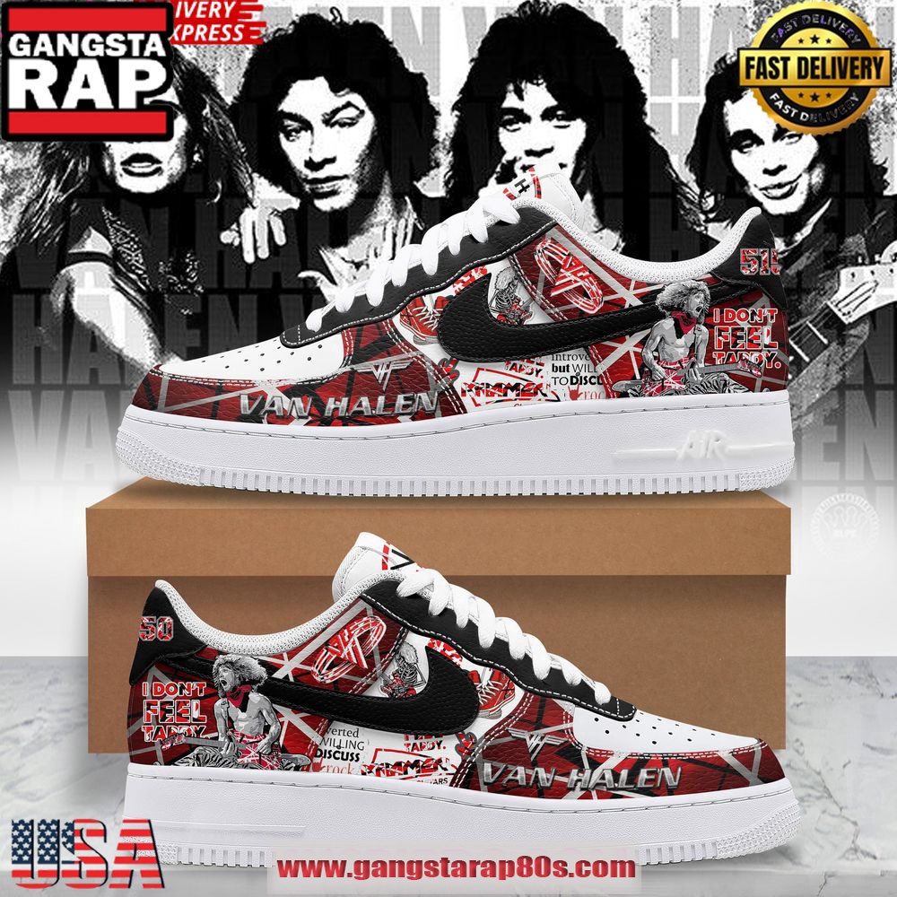 Van Halen Don’t Feel Tardy Limited Edition Air Force 1 Sneakers Shoes Van Halen Don’t Feel Tardy Limited Edition Air Force 1 Sneakers Shoes