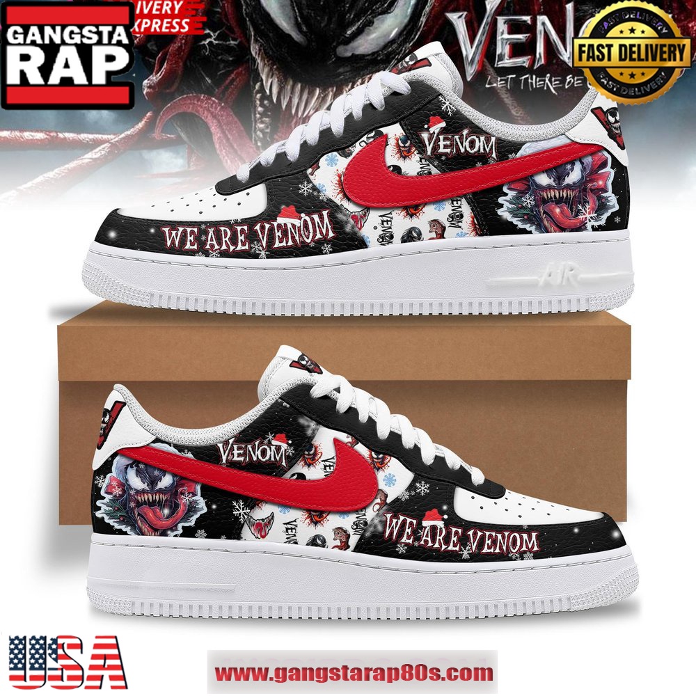 Venom Christmas Holiday Limited Edition Air Force 1 Running Sneakers Venom Christmas Holiday Limited Edition Air Force 1 Running Sneakers