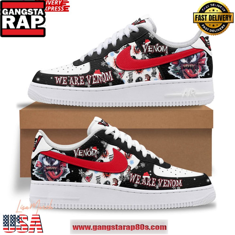 Venom Christmas Holiday Limited Edition Air Force 1 Running Sneakers Venom Christmas Holiday Limited Edition Air Force 1 Running Sneakers