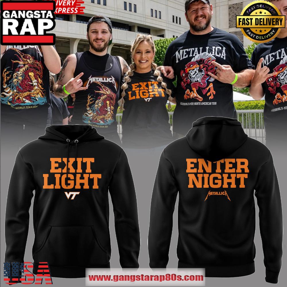 Virginia Tech x Metallica M72 Tour 2025 Exit Light Enter Night Unisex Hoodie Virginia Tech x Metallica M72 Tour 2025 Exit Light Enter Night Unisex Hoodie