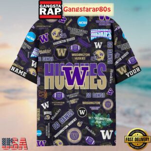 Washington Huskies Solgan Go Dawgs True Fan Spirit Custom Name Aloha Hawaiian Shirt